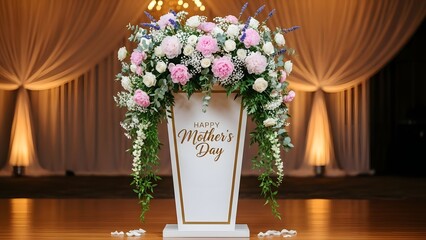 Elegant wedding bouquet on a decorative stand