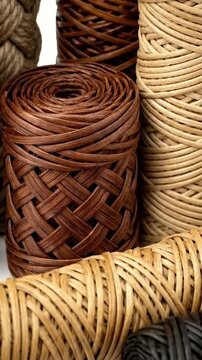 Assorted Natural Fiber Rolls For Crafts And Decoration