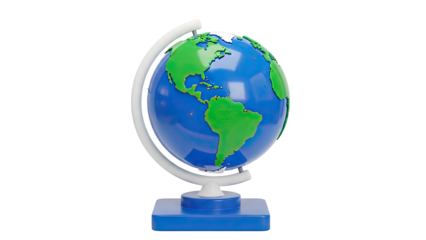 3D Rendered Globe Showing North and South America