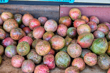 Close-up view of ripe Passion Fruit in retail