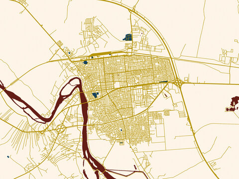Al Fallujah, Iraq &ndash; minimalist flat city map