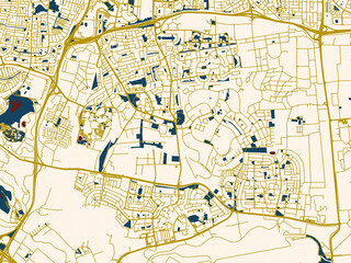 Obraz premium Decorative city map poster of Kiryat Ono, Israel