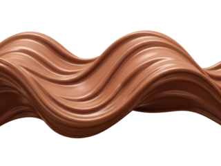 Rippled milk chocolate melted wave isolated cutout realistic high detail mouthwatering sweet temptation