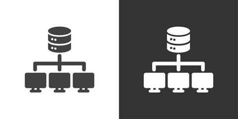 Server Network Architecture icon. Solid glyph series icon