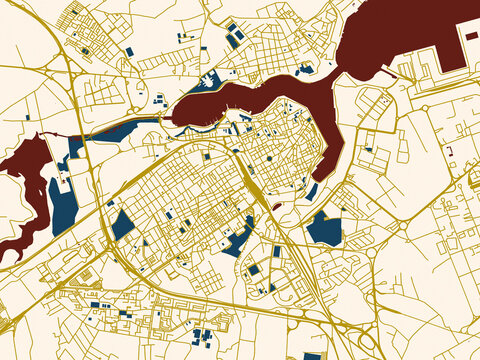 Brindisi, Italy &ndash; minimalist flat city map