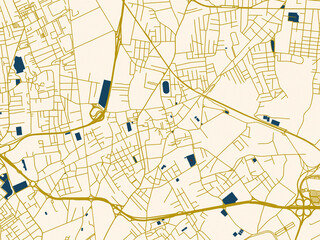 Fototapeta premium Clean urban street map of Casoria, Italy