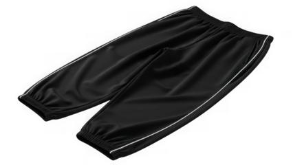 black sweatpants with white stripes on the sides