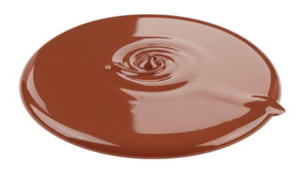 Smooth milk chocolate melted pool isolated cutout high detail delicious dessert background for flyers