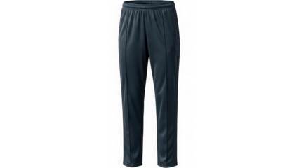 Dark gray athletic pants with elastic waistband and straight legs