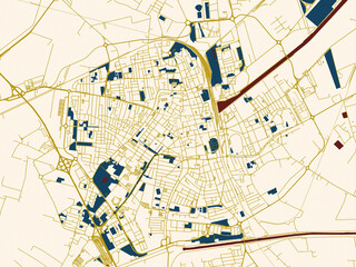 Obraz premium Decorative city map poster of Ravenna, Italy