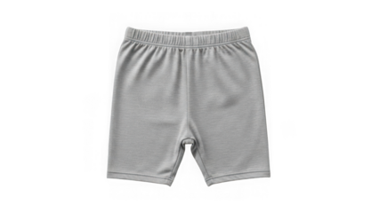 Gray athletic shorts with elastic waistband