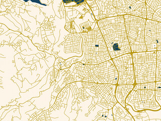 Obraz premium Urban map background of Wadi as Sir, Jordan