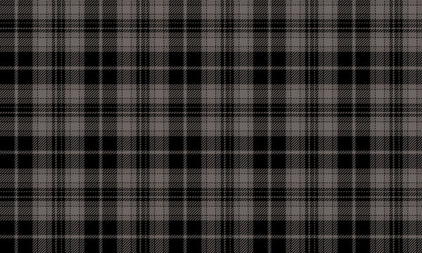 Seamless plaid fabric in black and brown is ideal for fashion design, skirts, trousers, and clothing, giving a simple yet unique feel.