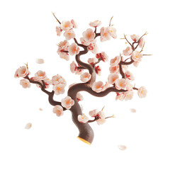 Pink cherry blossom flowers in spring season