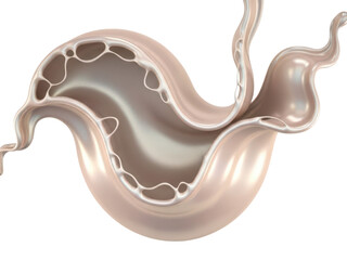 Pearly white chocolate melted shape isolated on transparent background mouthwatering indulgence for bakery designIsolated on white