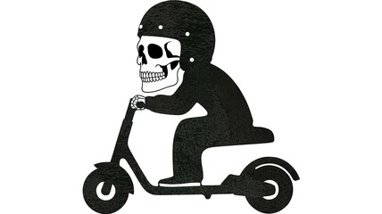 Skull Rider on Motorcycle.  made with generative Ai
