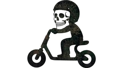 Skull Rider on Motorcycle.  made with generative Ai
