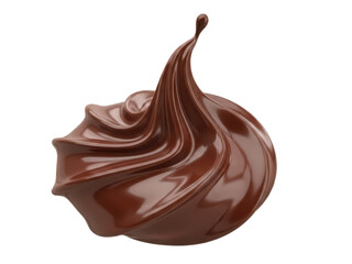 Single chocolate swirl isolated on transparent background glossy liquid premium indulgence for confectionery