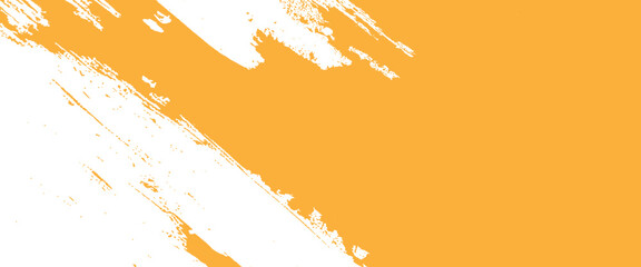Vector modern paint yellow brush stroke abstract texture on white background