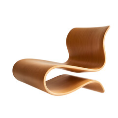 S-curved minimalist wooden furniture piece
