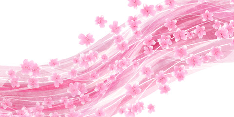 桜　和柄　水彩　背景