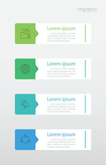 Infographic 4 options design elements for your business data. Vector Illustration.