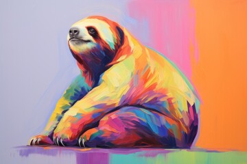 Obraz premium Sloth painting animal mammal.
