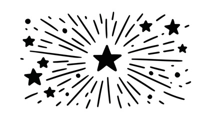 Obraz premium Abstrakte Sternenexplosion mit transparentem Hintergrund, ideal für Designelemente und Feierlichkeiten.
