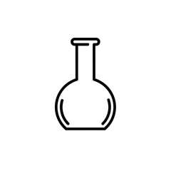 Chemistry Laboratory Flask Outline Icon. Simple Vector Illustration of Scientific Glassware for Experiments, Research, Education, and Chemical Solutions.