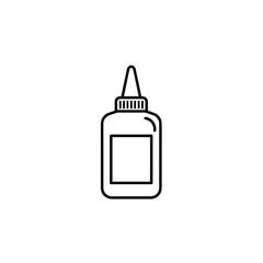 Glue Bottle Icon: Minimalist Outline Vector Symbol for Adhesive, Crafting, DIY, and Repair Supplies