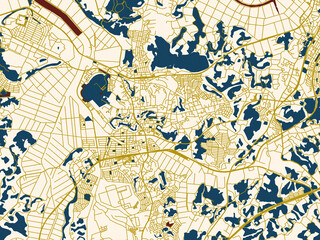 Obraz premium Graphic city map artwork of Sakura, Japan