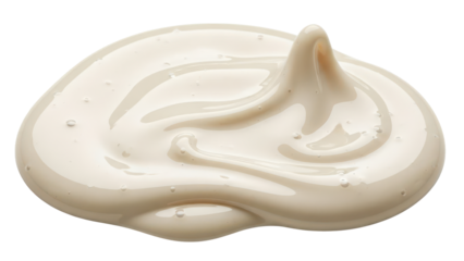 Soft white chocolate melted spot isolated on transparent background realistic indulgence for sweet brandingIsolated on white