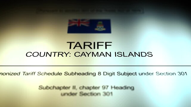 Cinematic Cayman Islands - United States Tariff Document