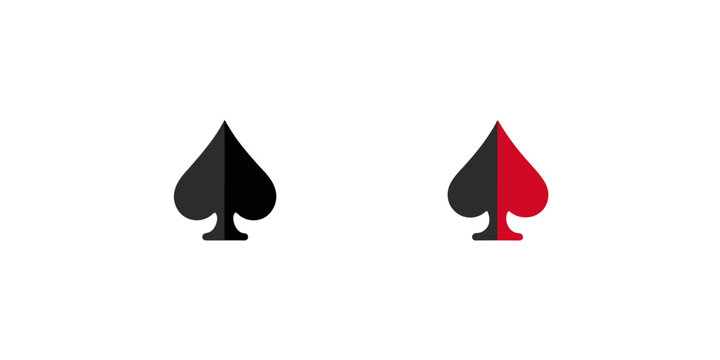 Dos picas de naipes, una negra y otra bicolor, sobre fondo blanco.