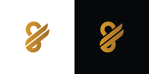 Luxury and unique eight wing logo design
