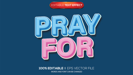 Fototapeta premium 3d text effect pray for theme