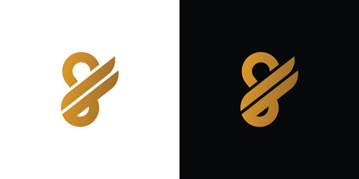 Luxury and unique eight wing logo design
