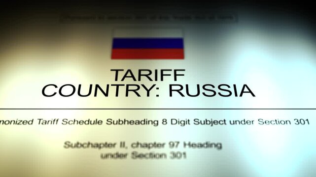 Cinematic Russian - United States Tariff Document