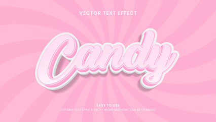 candy editable text effect 3d vector