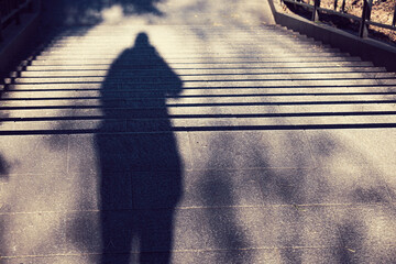 カメラを構えた人の影