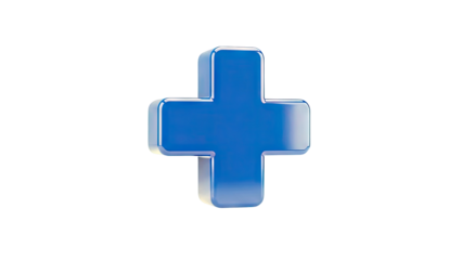 Glossy Blue Plus Sign