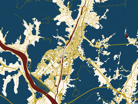 Urban map background of Yangsan, Korea, Republic of