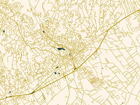 Zahle, Lebanon &ndash; minimalist flat city map