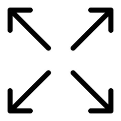 Four black arrows pointing in different directions on a white background