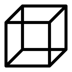 A simple 3D cube is illustrated from an isometric viewpoint showcasing its geometric structure
