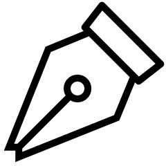 A close-up illustration of a pen nib on a white background