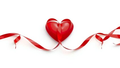 Red heart with ribbon