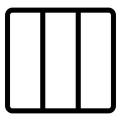 A minimalist window frame with three panes is set against a white background