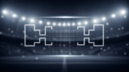 Tournament bracket on stadium background for sports competition.