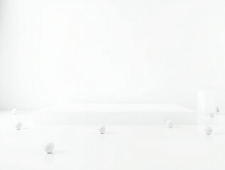 Minimalist white background with subtle abstract shapes and textures